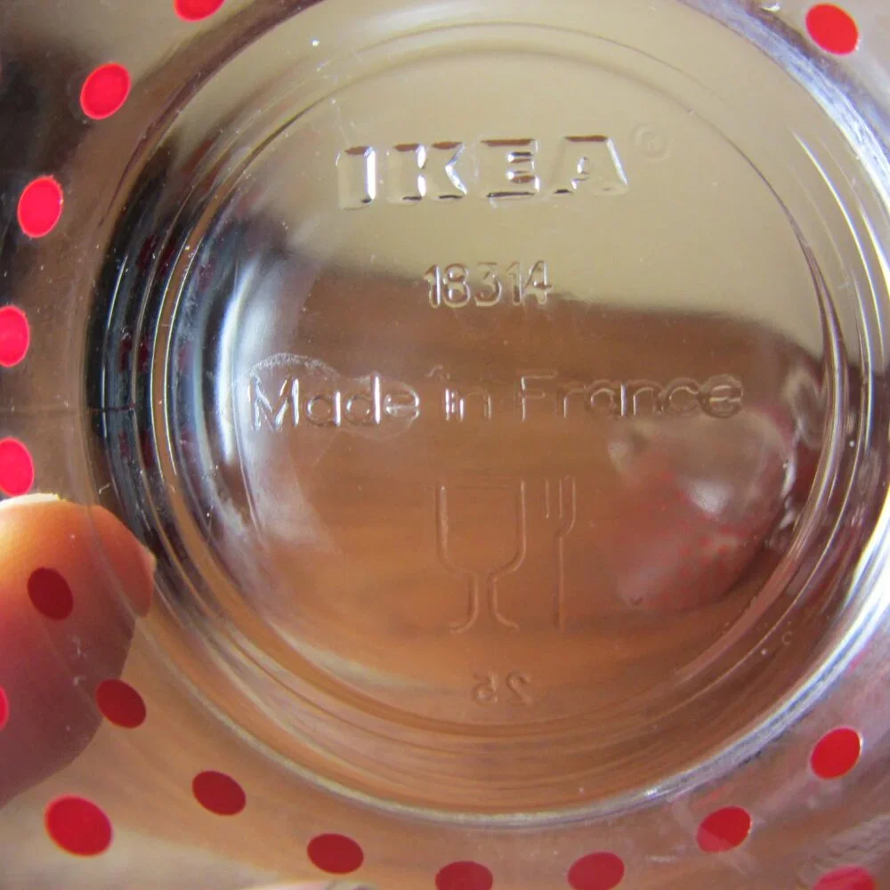 5 oz ikea red polka dot espresso glass set of 4 (W3629)